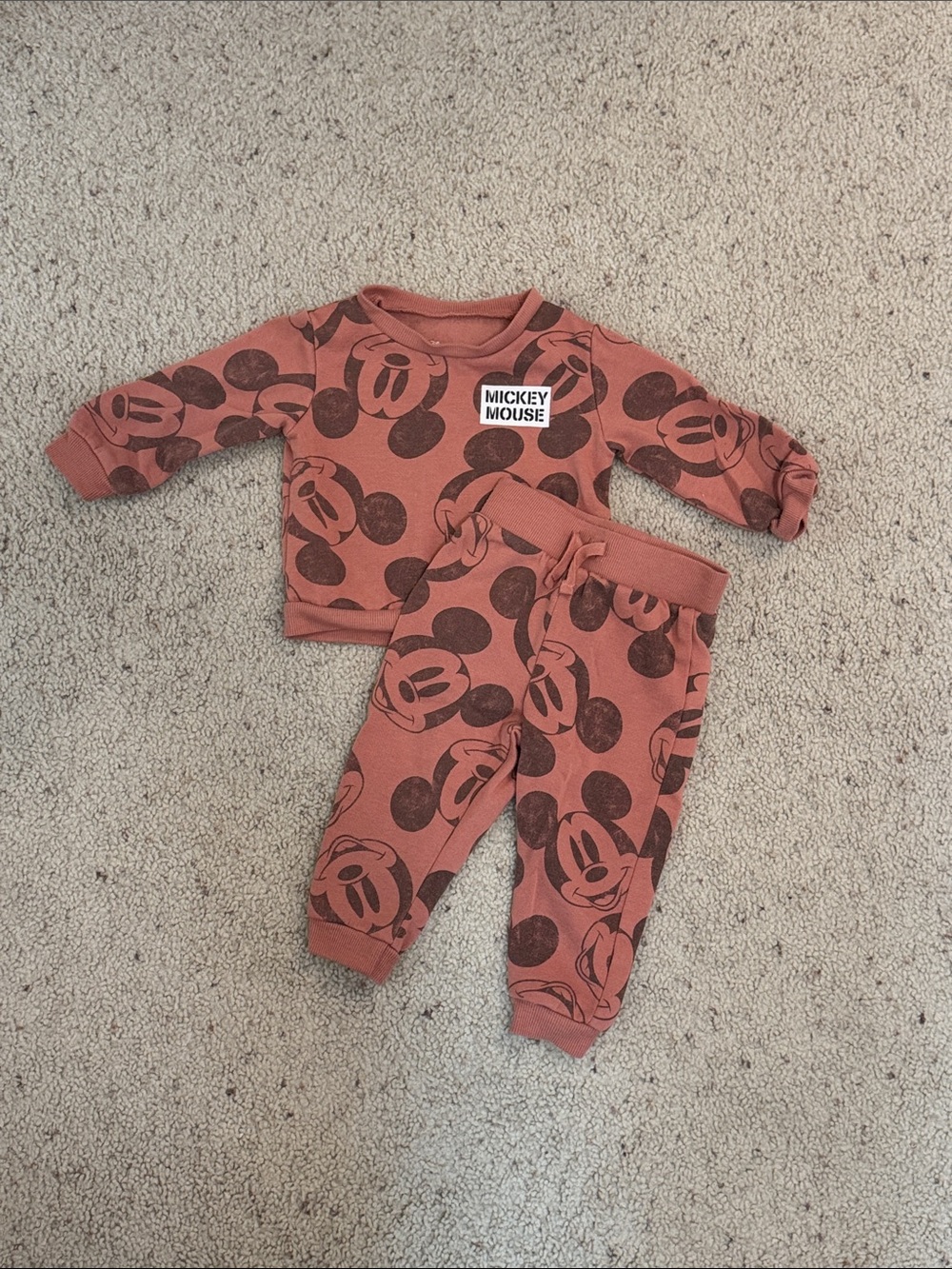 Mickey Mouse Rust red Baby Sweatsuit Set